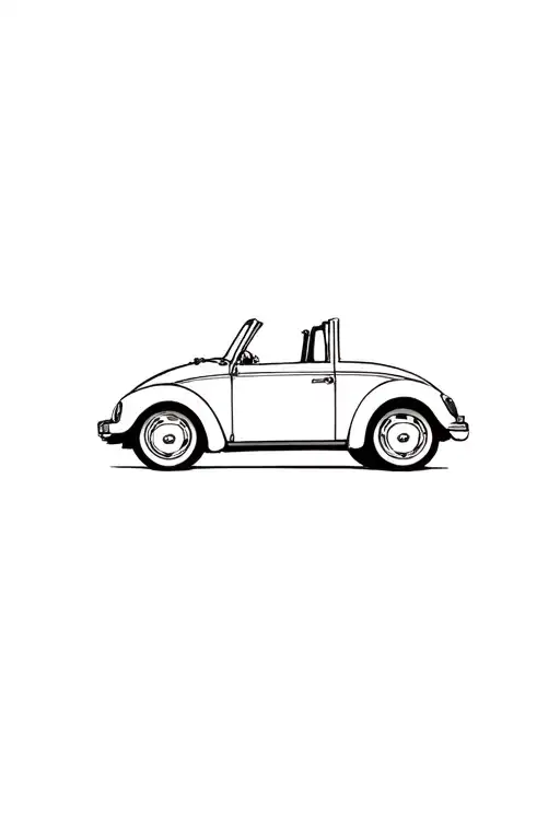 Volkswagen Beetle convertible car simple tattoo design idea