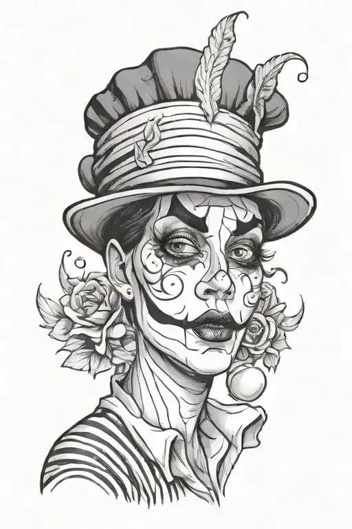 mime makeup tattoo design idea