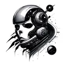 cyber sigilism space tattoo design idea