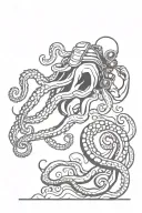 scubadiver vs octopus tattoo design idea
