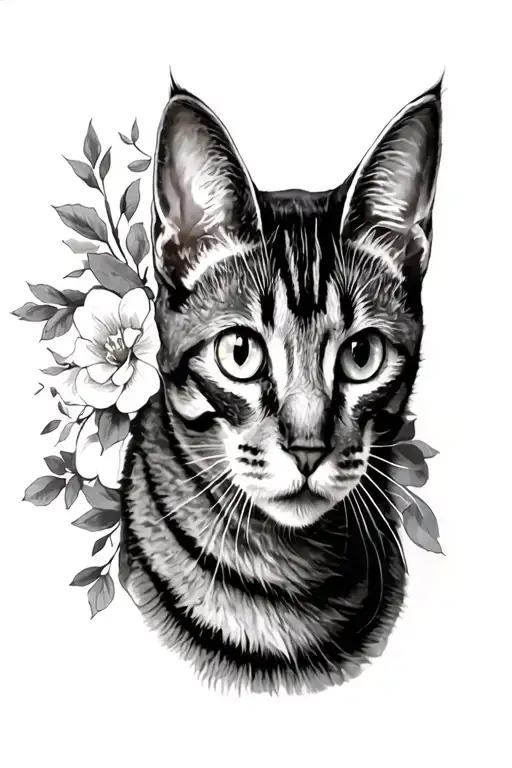 male blue Russian cat memorial tattoo design idea