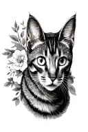 male blue Russian cat memorial tattoo design idea