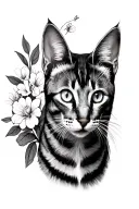 male blue Russian cat memorial tattoo design idea