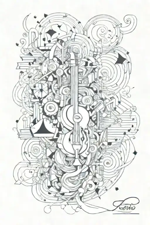 abstract design writing, music, art, love tattoo design idea