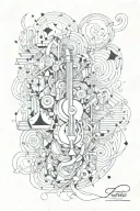 abstract design writing, music, art, love tattoo design idea