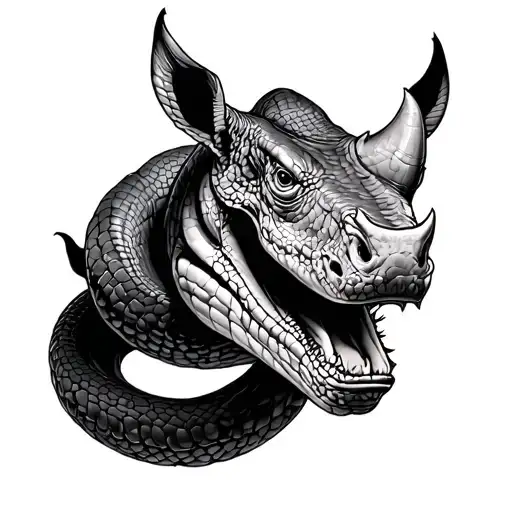Rhinoceros Viper wrapping tattoo design idea