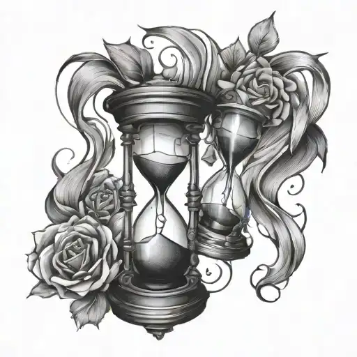 broken hourglass tattoo design idea