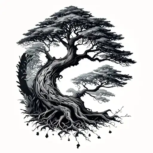 half forearm curved posion tree growing tattoo design idea