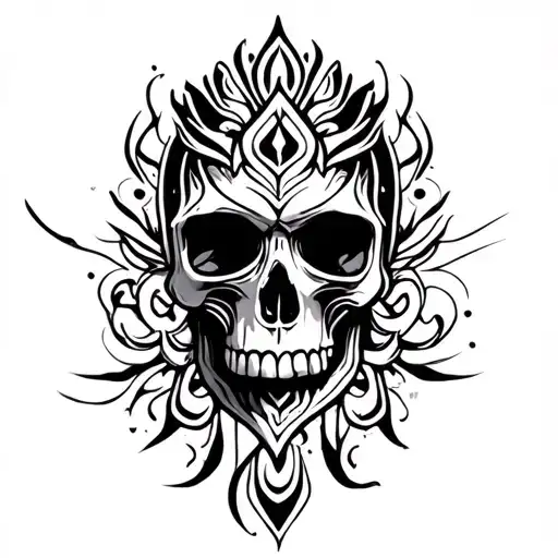 skull with smoke shades tattoo design idea