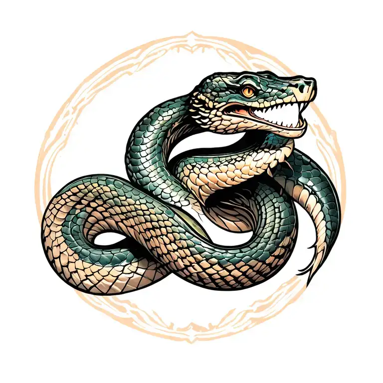 Snake on the neck tattoo design idea