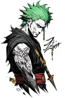 Zoro one piece tattoo design idea