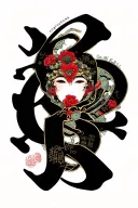 Fortuna Love Money Sex in Japanese Letters tattoo design idea