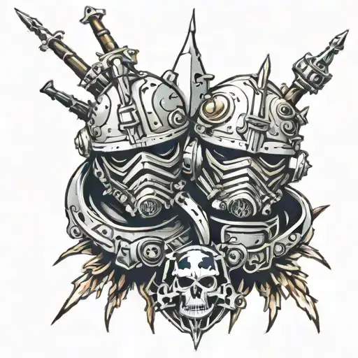 storm tropper heads on spikes tattoo design idea