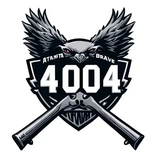 atlanta brave logo merged together with 404 tattoo design idea