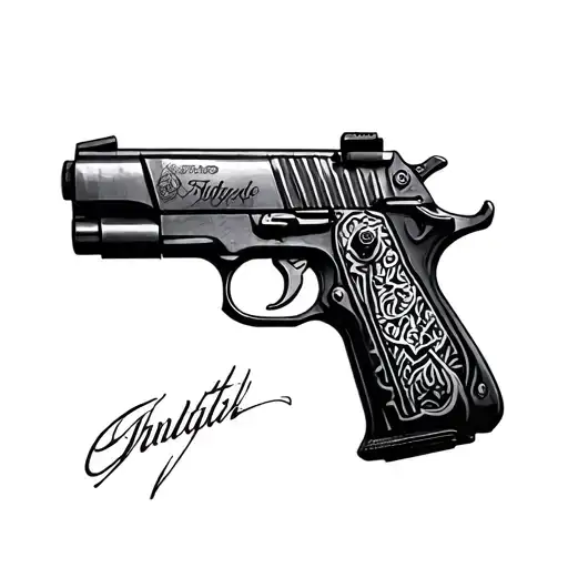 Drawings Of Guns tattoo design idea