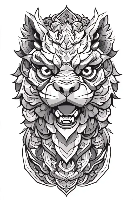 foo dog tattoo design idea