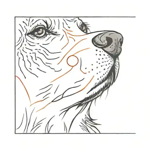 my dog's nose print with sun shining tattoo design idea