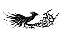 Phoenix rising from flames tattoo design idea