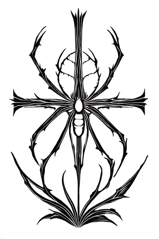 spiderlily behind cross tattoo tattoo design idea