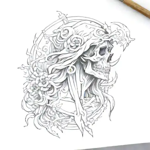 holy death tattoo design idea