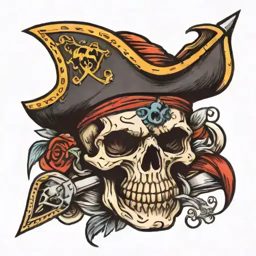 Pirate skull tattoo design idea