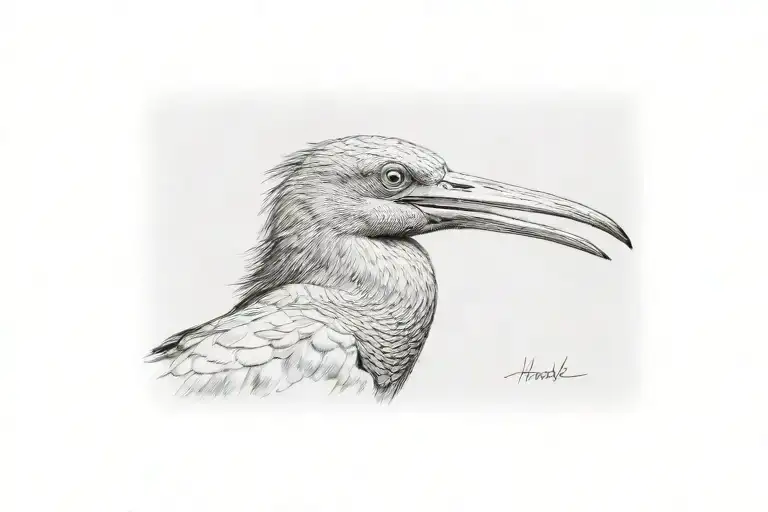 Hadada ibis bird tattoo design idea
