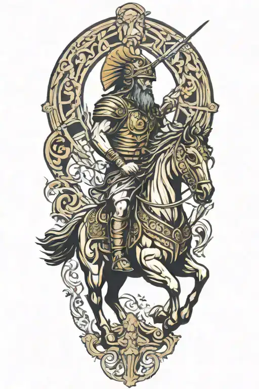 odysseus and trojan horse tattoo design idea