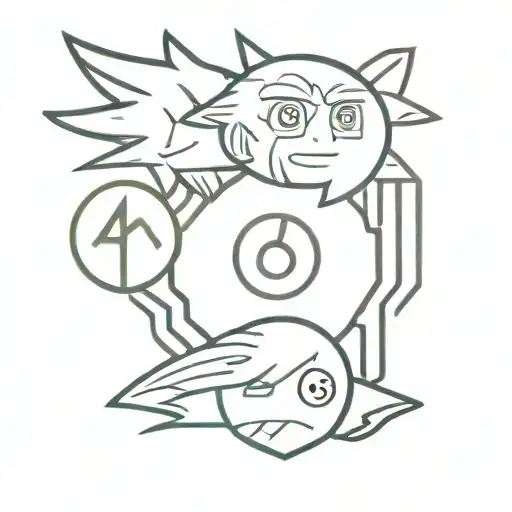 Anime tatto Design with Naruto, Haikyuu, my Hero academia Symbols tattoo design idea