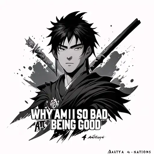 zuko from avatar 4 nations and the quote "why am i so bad at being good  tattoo design idea