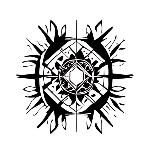 Gemini and Aquarius patern geometrical tattoo design idea