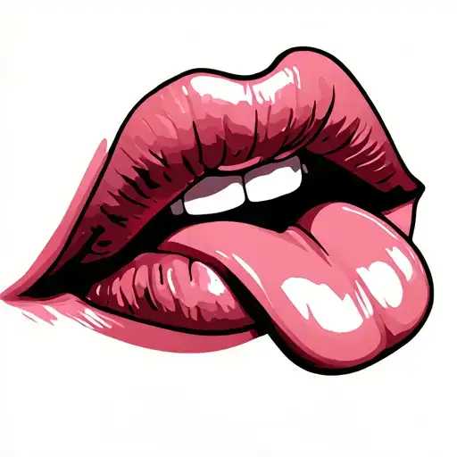 lips, tongue tattoo design idea