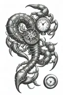scorpion clock tattoo design idea