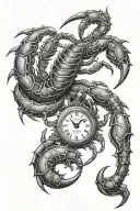 scorpion clock tattoo design idea