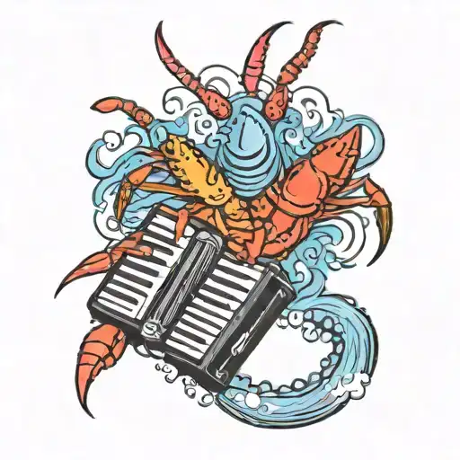 Accordion, Crawfish, Tears on the Bayou tattoo design idea
