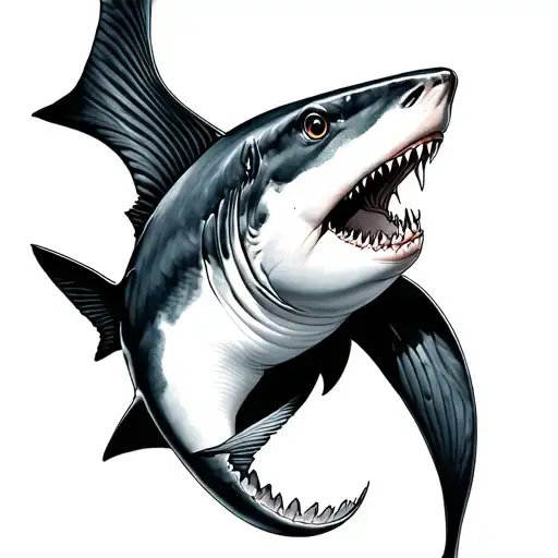 Pisces Shark tattoo design idea
