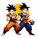majin vegeta and goku pose tattoo design idea