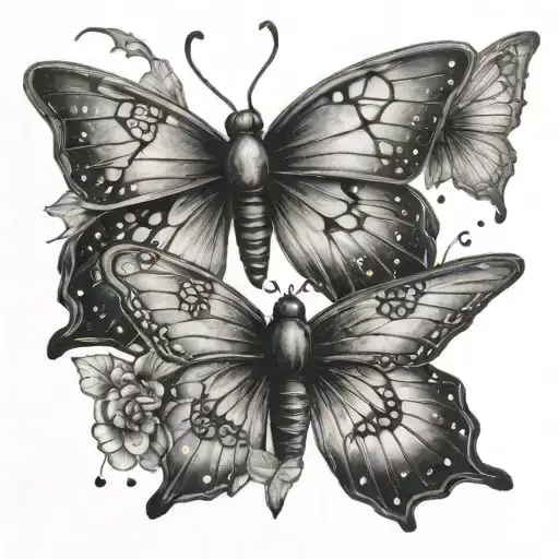 Firefly and butterfly sparkle tattoo design idea