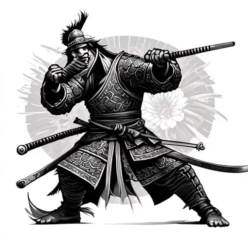 Japanese samurai warrior tattoo design idea