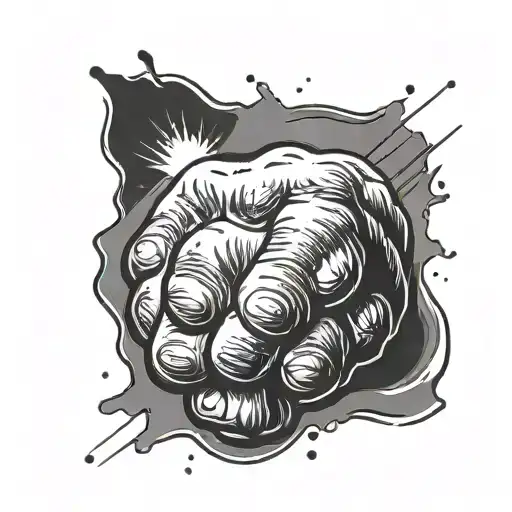 fist bump minimalist tattoo design idea