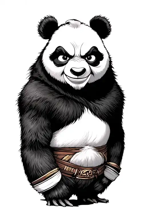 “Tattoo design of Lord Shen from Kung Fu Panda in black-and-white semi-realistic style. Forearm composition. Lord Shen i tattoo design idea