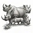 rhinos protecting his family tattoo design idea