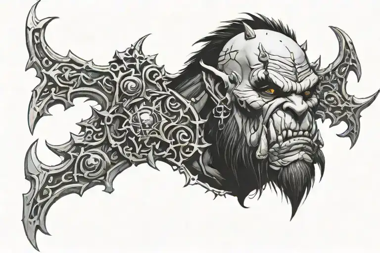 orc World of Warcraft tattoo design idea