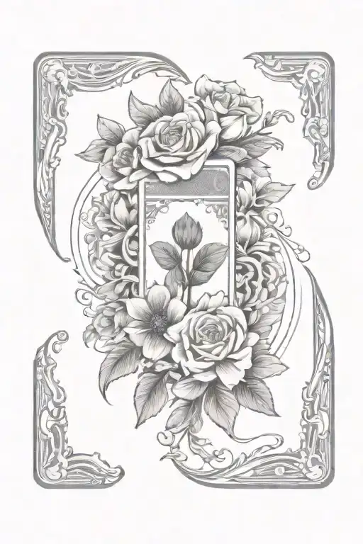 western playing cards with flowers symbolizing tattoo design idea