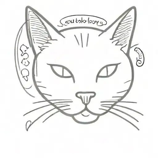very simple doodle sketch of a cat who has anxiety with a quote on top about mental health  tattoo design idea