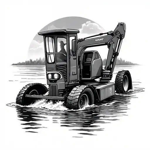 life story from sports to fishing to heavy equipment  tattoo design idea