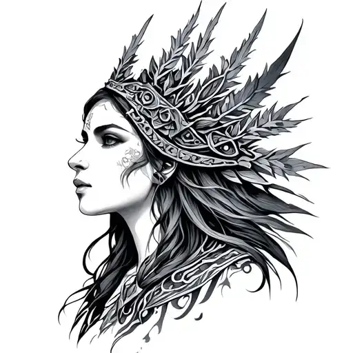 Eir Nordic Goddess tattoo design idea