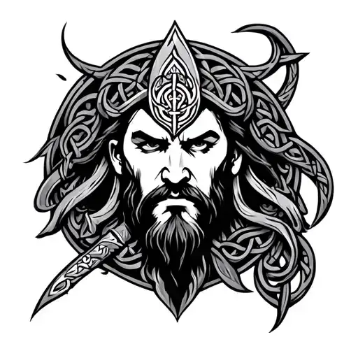 Celtic warrior tattoo design idea