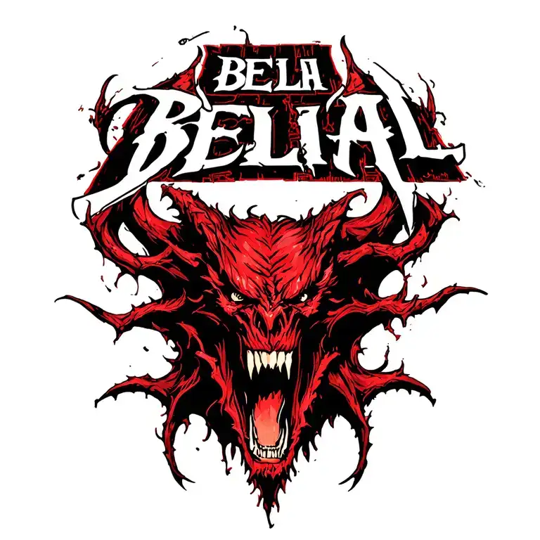 "B E L I A L" BELIAL DEMON tattoo design idea