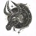 Capricorn constellation merging tattoo design idea