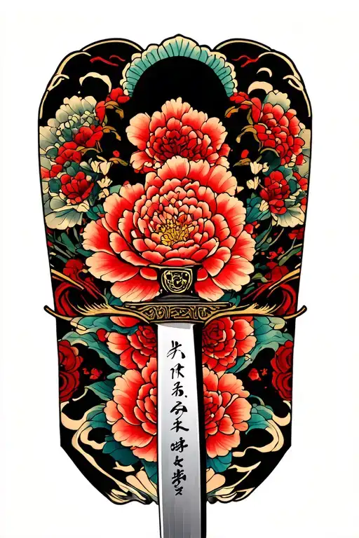 Japanese Knife tattoo design idea